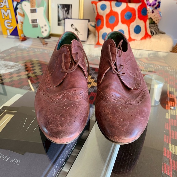 Ted Baker Men’s US 13 Burgundy Oxfords - Picture 4 of 7
